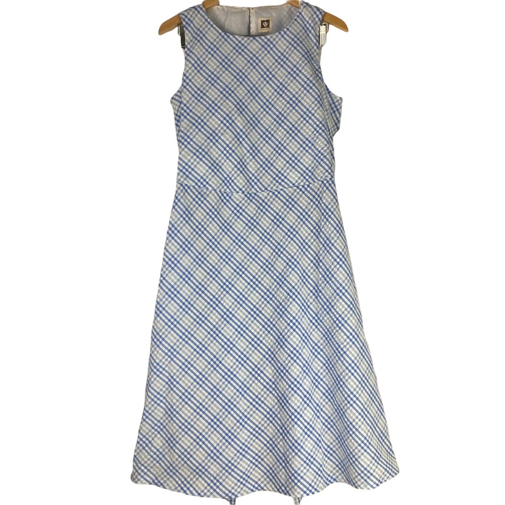 Anne Klein Seersucker Midi Dress Women's Size 6 - Picture 4 of 13